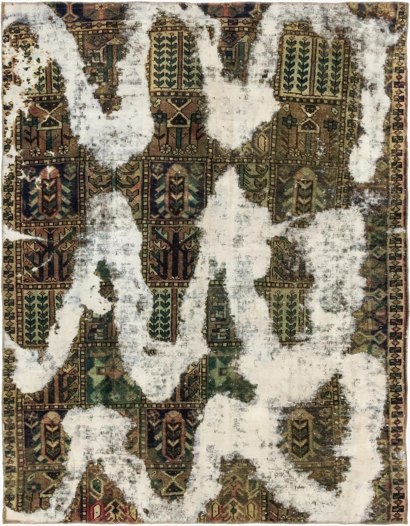 5' 7 x 7' 5  Hand Knotted Ultra Vintage Persian Wool Rug