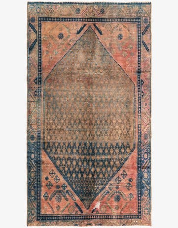 4' 10 x 8' 10 Hand Knotted Ultra Vintage Persian Wool Rug