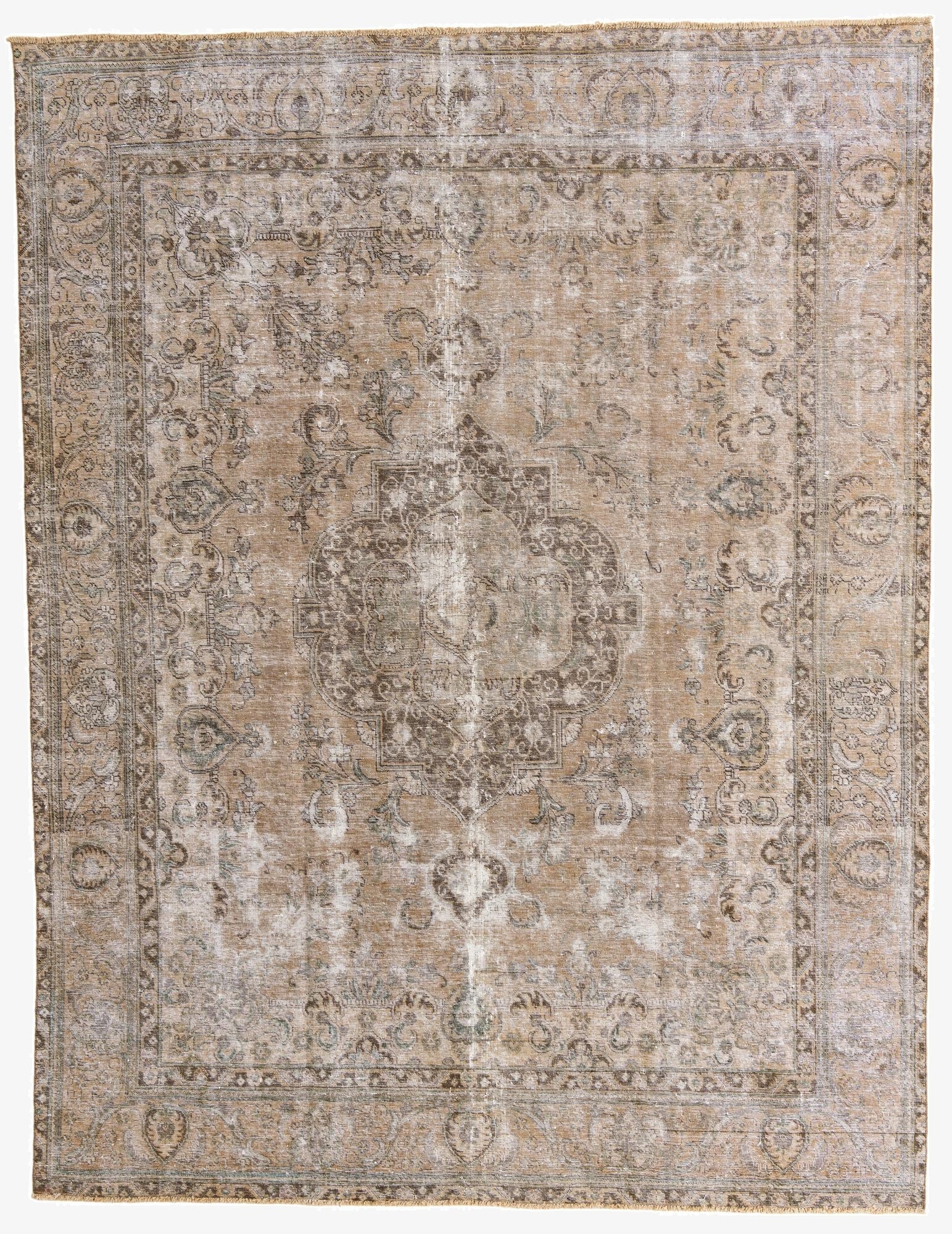 9' 5 x 12' 6  Hand Knotted Ultra Vintage Persian Wool Rug