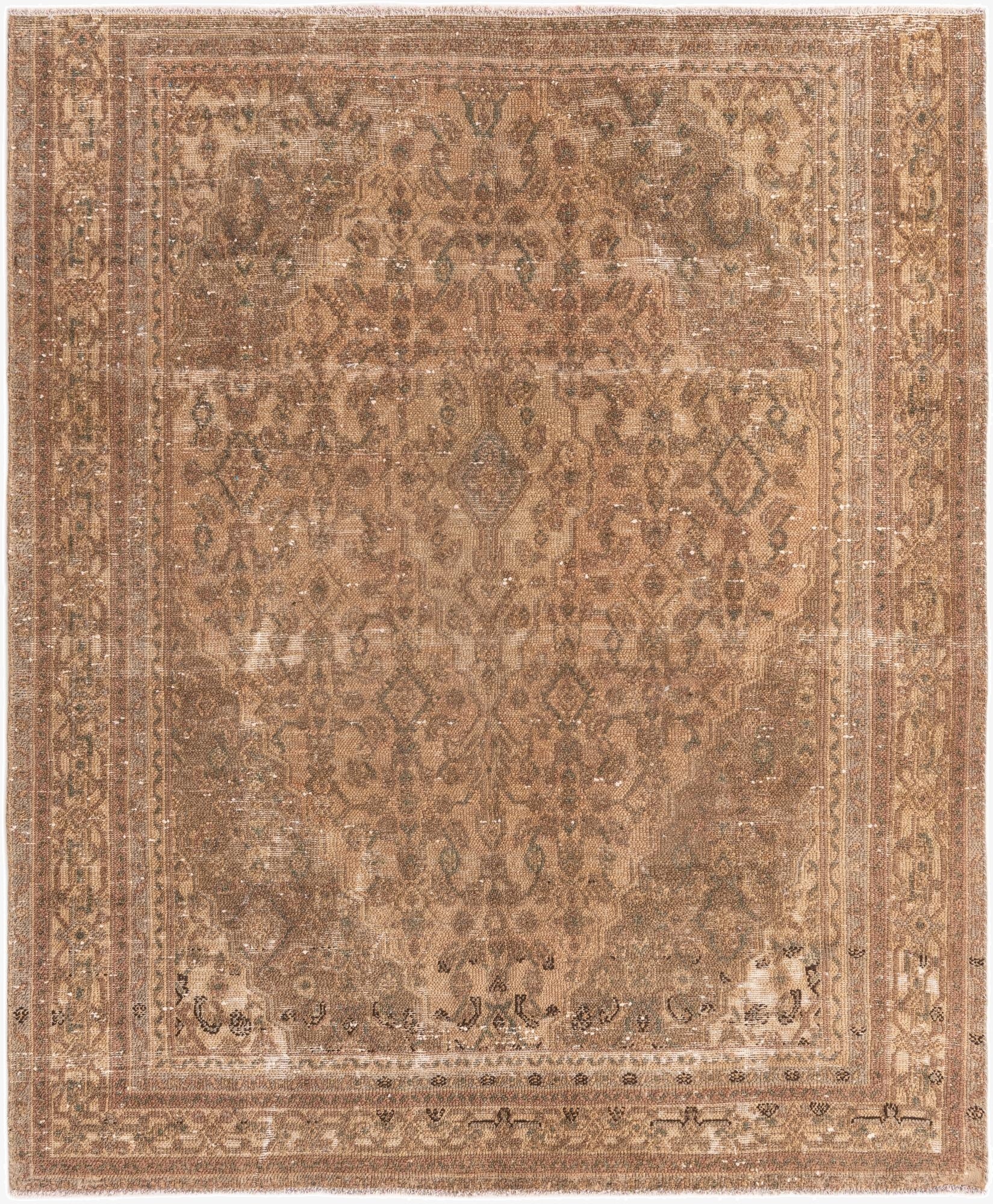 6' 4 x 7' 9  Hand Knotted Ultra Vintage Persian Wool Rug