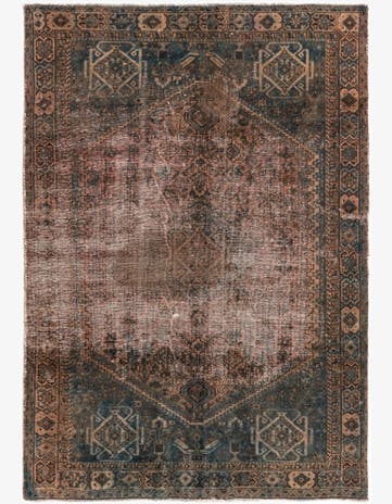 5' 9 x 8' 2 Hand Knotted Ultra Vintage Persian Wool Rug