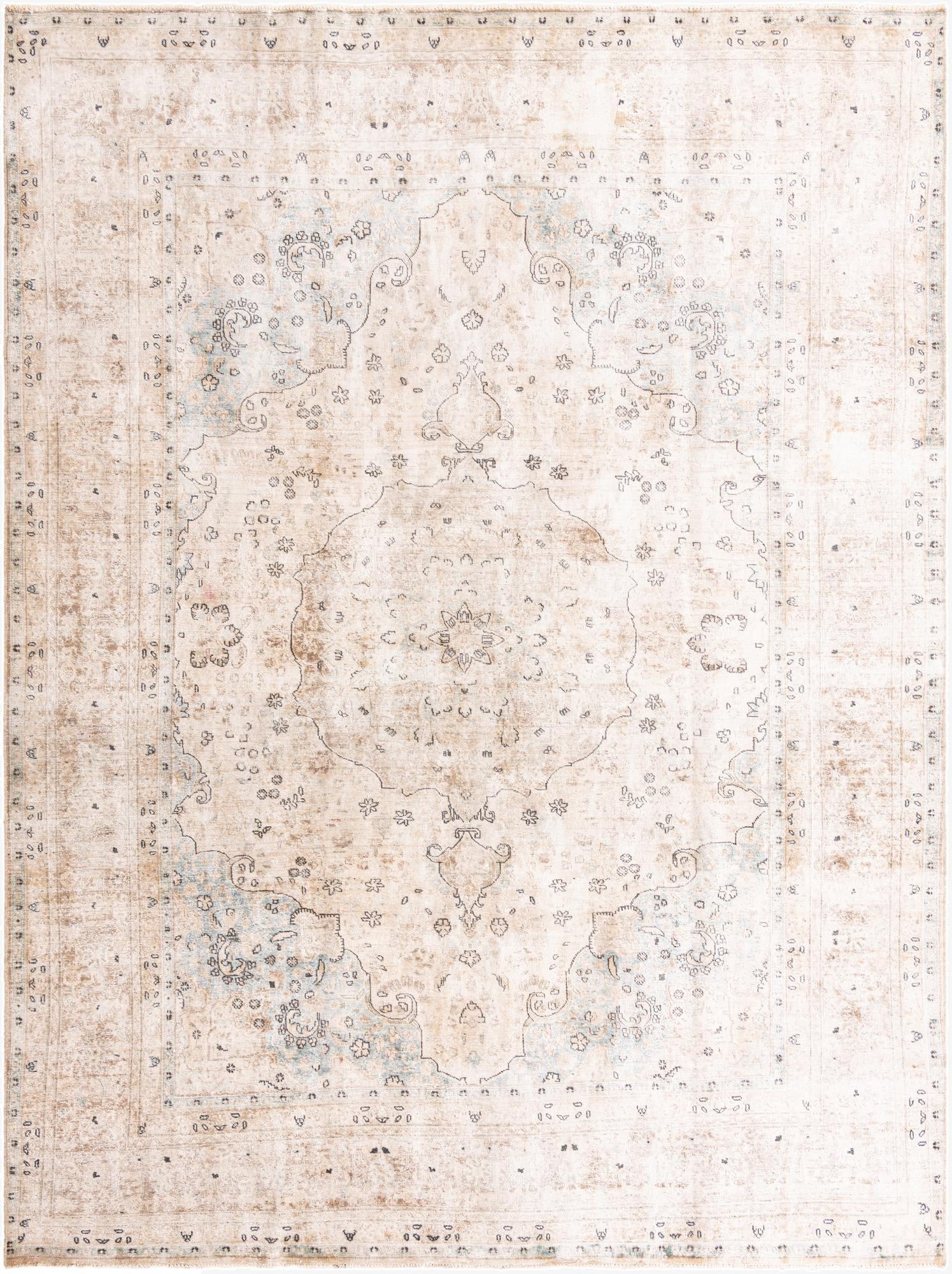 Primary image 9' 6 x 12' 9  Hand Knotted Ultra Vintage Persian Wool Rug