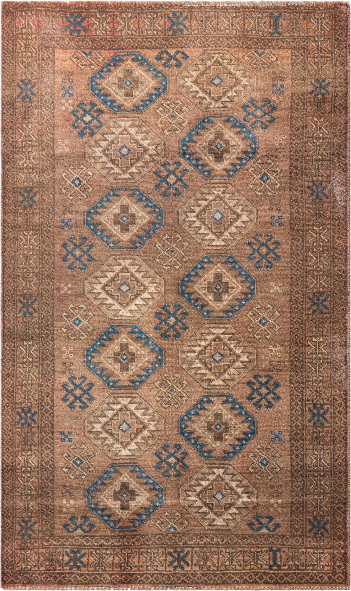 3' 9 x 6' 3  Hand Knotted Ultra Vintage Persian Wool Rug