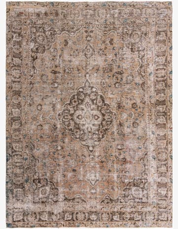9' 5 x 13' Hand Knotted Ultra Vintage Persian Wool Rug