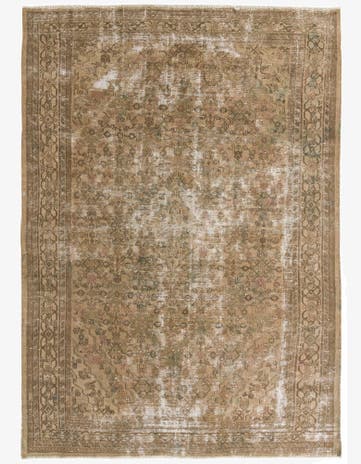 6' 10 x 9' 7 Hand Knotted Ultra Vintage Persian Wool Rug