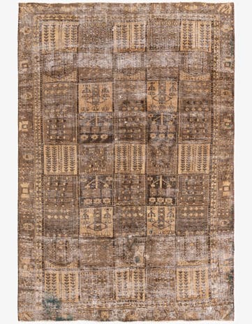 6' 2 x 9' 5 Hand Knotted Ultra Vintage Persian Wool Rug