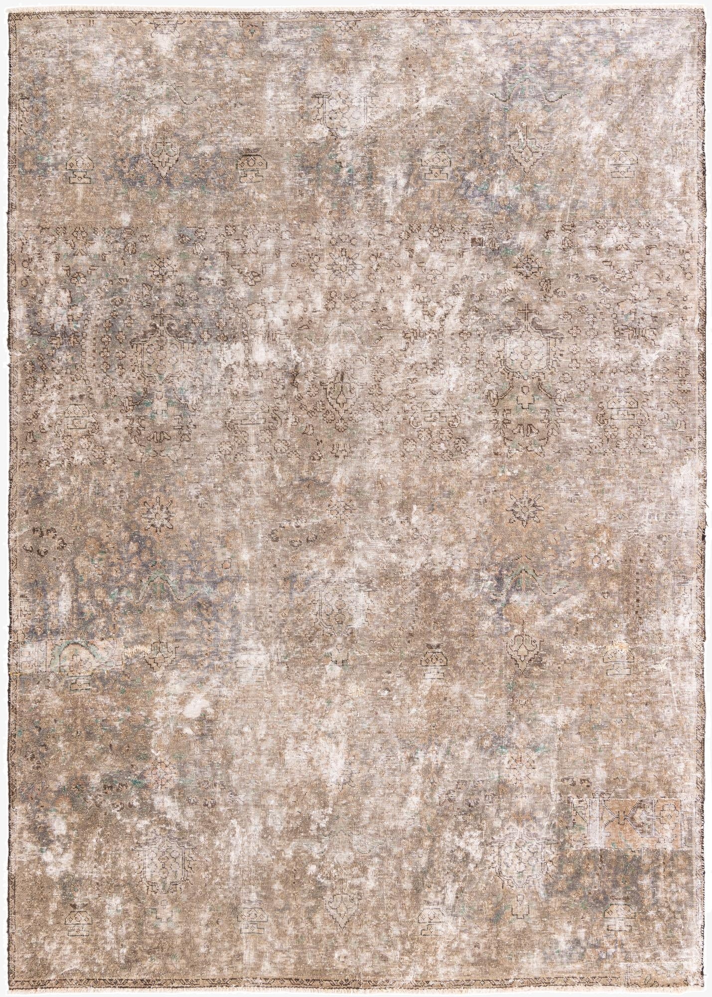 7' x 9' 9  Hand Knotted Ultra Vintage Persian Wool Rug