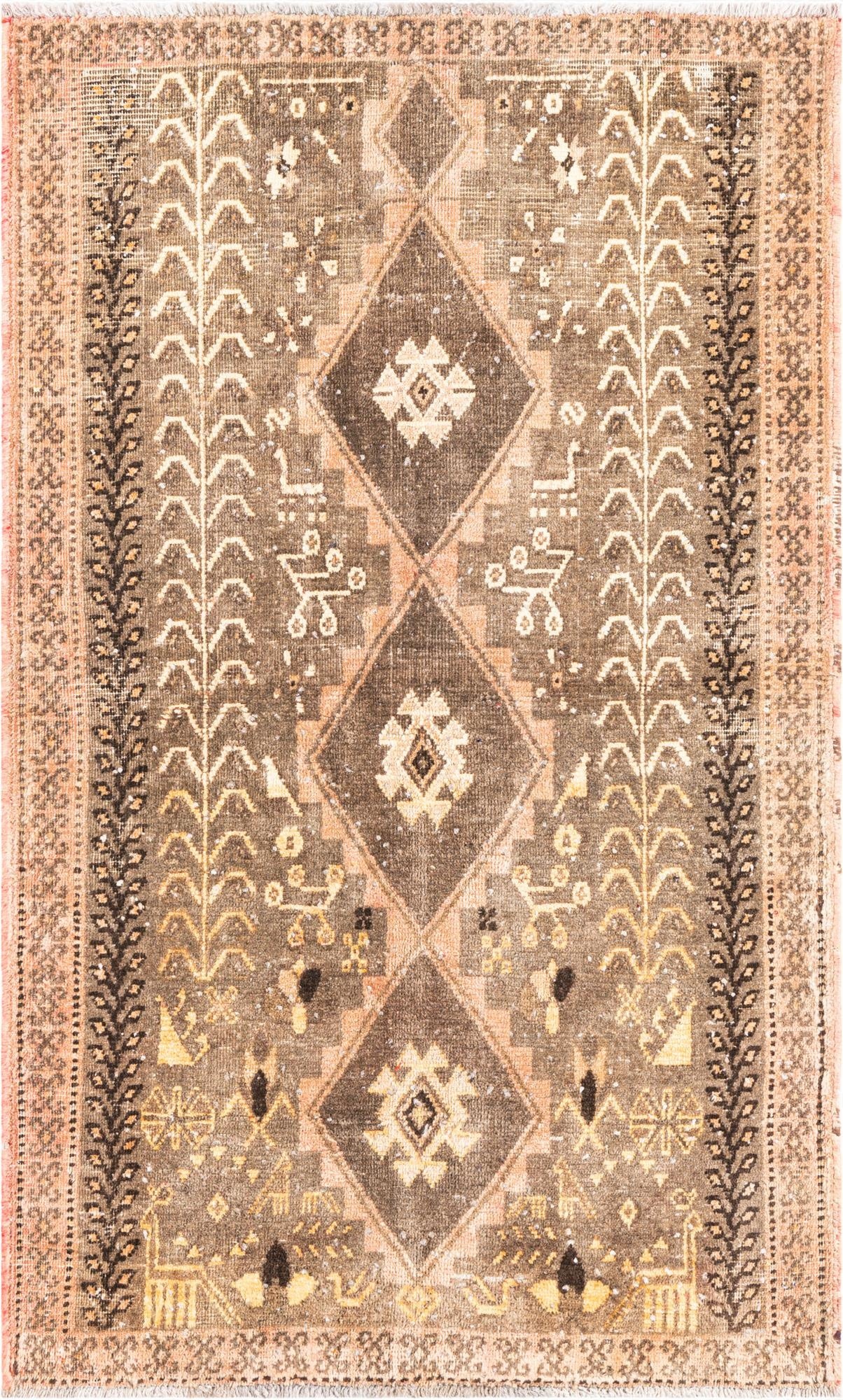 4' x 6' 6  Hand Knotted Ultra Vintage Persian Wool Rug