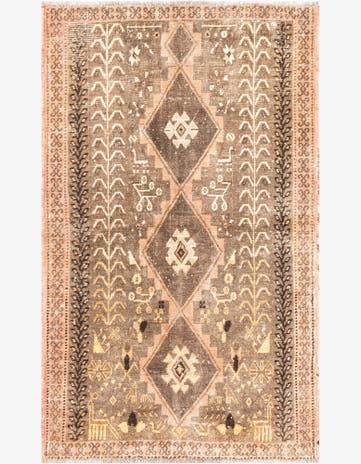 4' x 6' 6 Hand Knotted Ultra Vintage Persian Wool Rug