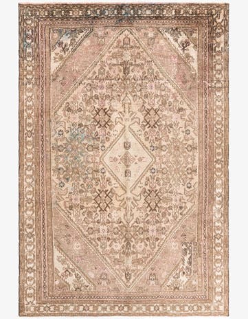 6' 3 x 9' 5 Hand Knotted Ultra Vintage Persian Wool Rug