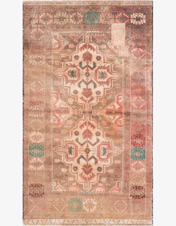 3' 8 x 6' 2 Hand Knotted Ultra Vintage Persian Wool Rug