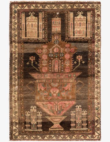 2' 9 x 4' 2 Hand Knotted Ultra Vintage Persian Wool Rug