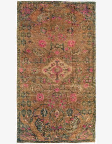 3' 9 x 6' 8 Hand Knotted Ultra Vintage Persian Wool Rug