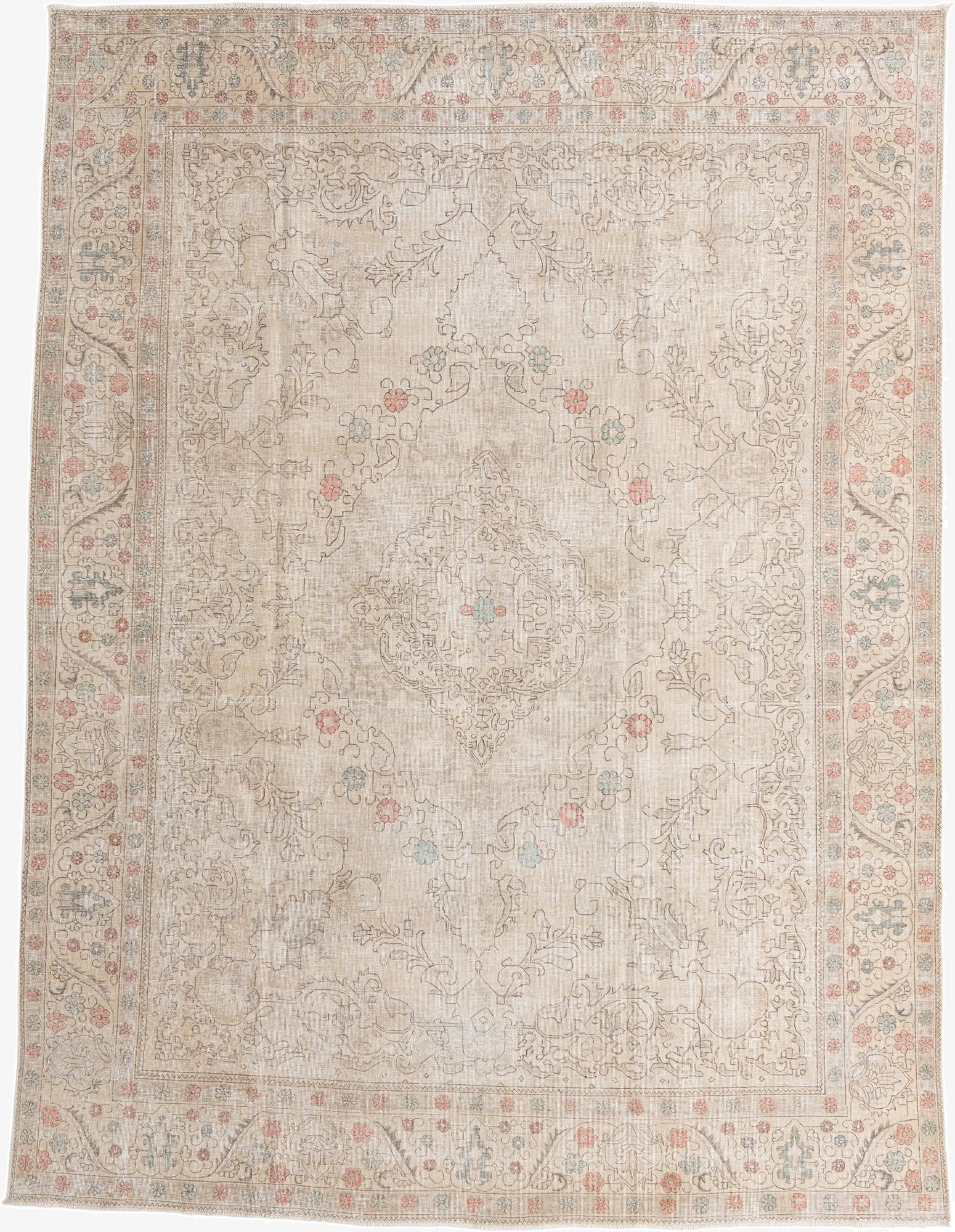 9' 8 x 12' 10  Hand Knotted Ultra Vintage Persian Wool Rug