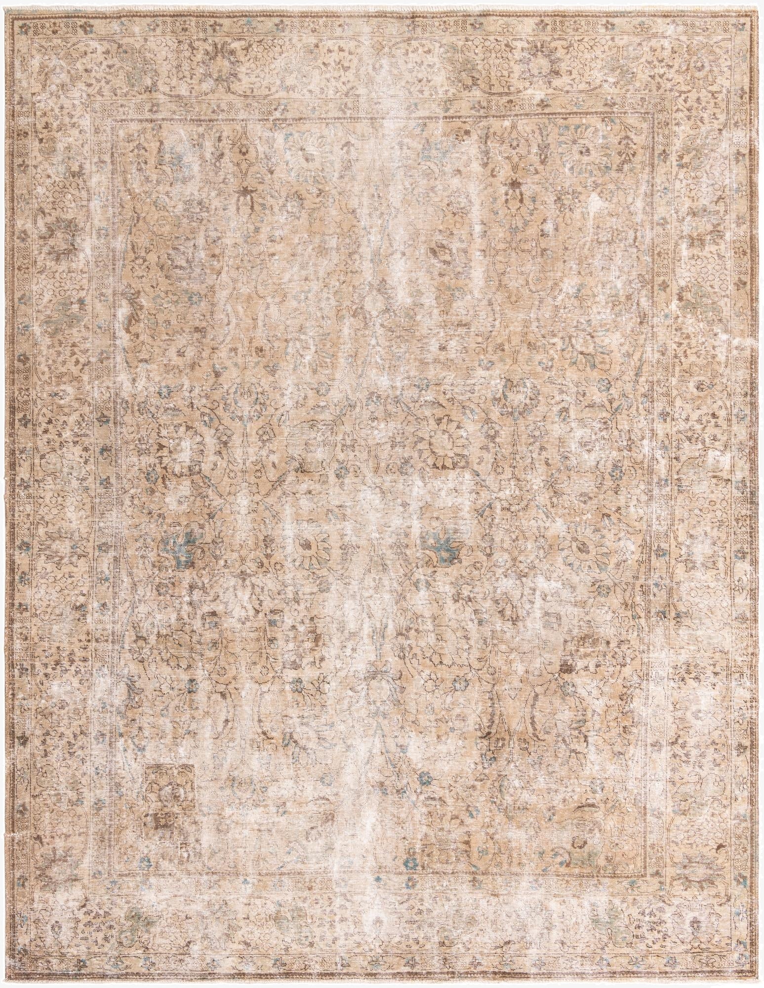 9' 9 x 12' 6  Hand Knotted Ultra Vintage Persian Wool Rug