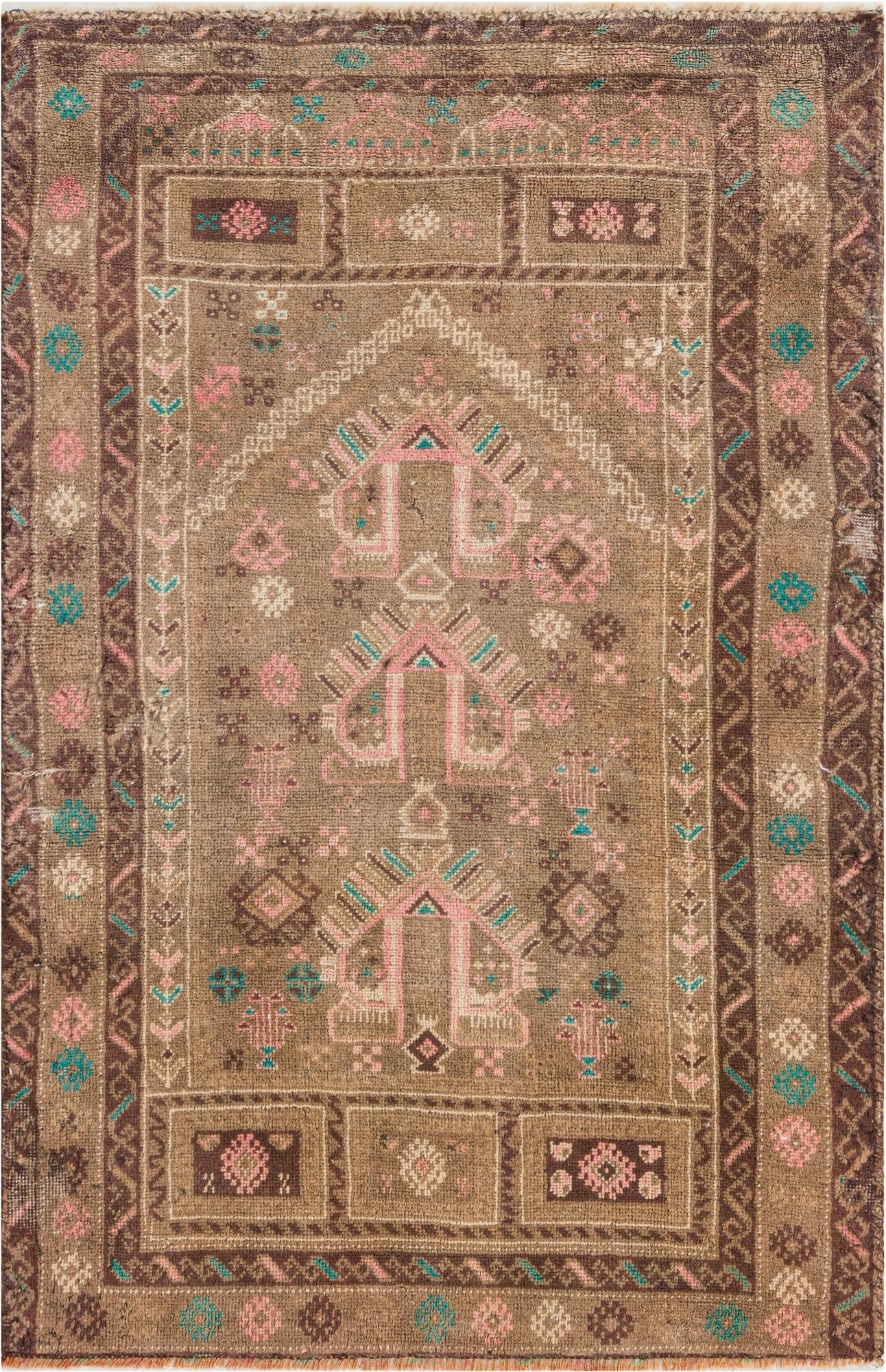 2' 8 x 4' 5  Hand Knotted Ultra Vintage Persian Wool Rug
