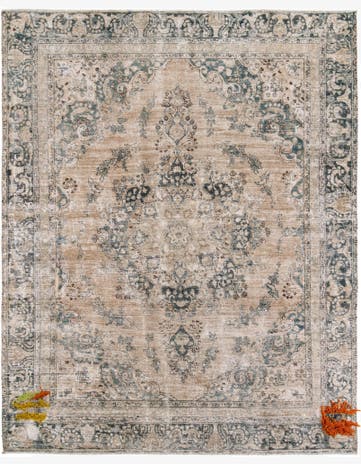 9' x 11' 1 Hand Knotted Ultra Vintage Persian Wool Rug