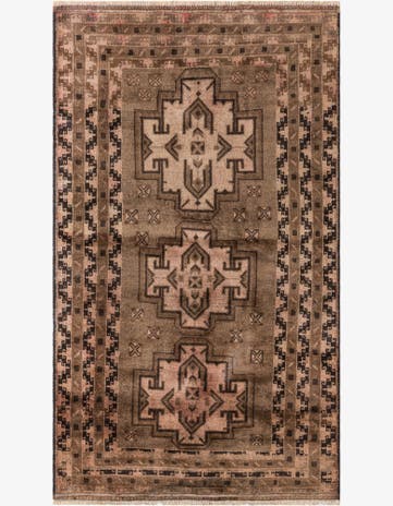 3' 6 x 6' Hand Knotted Ultra Vintage Persian Wool Rug