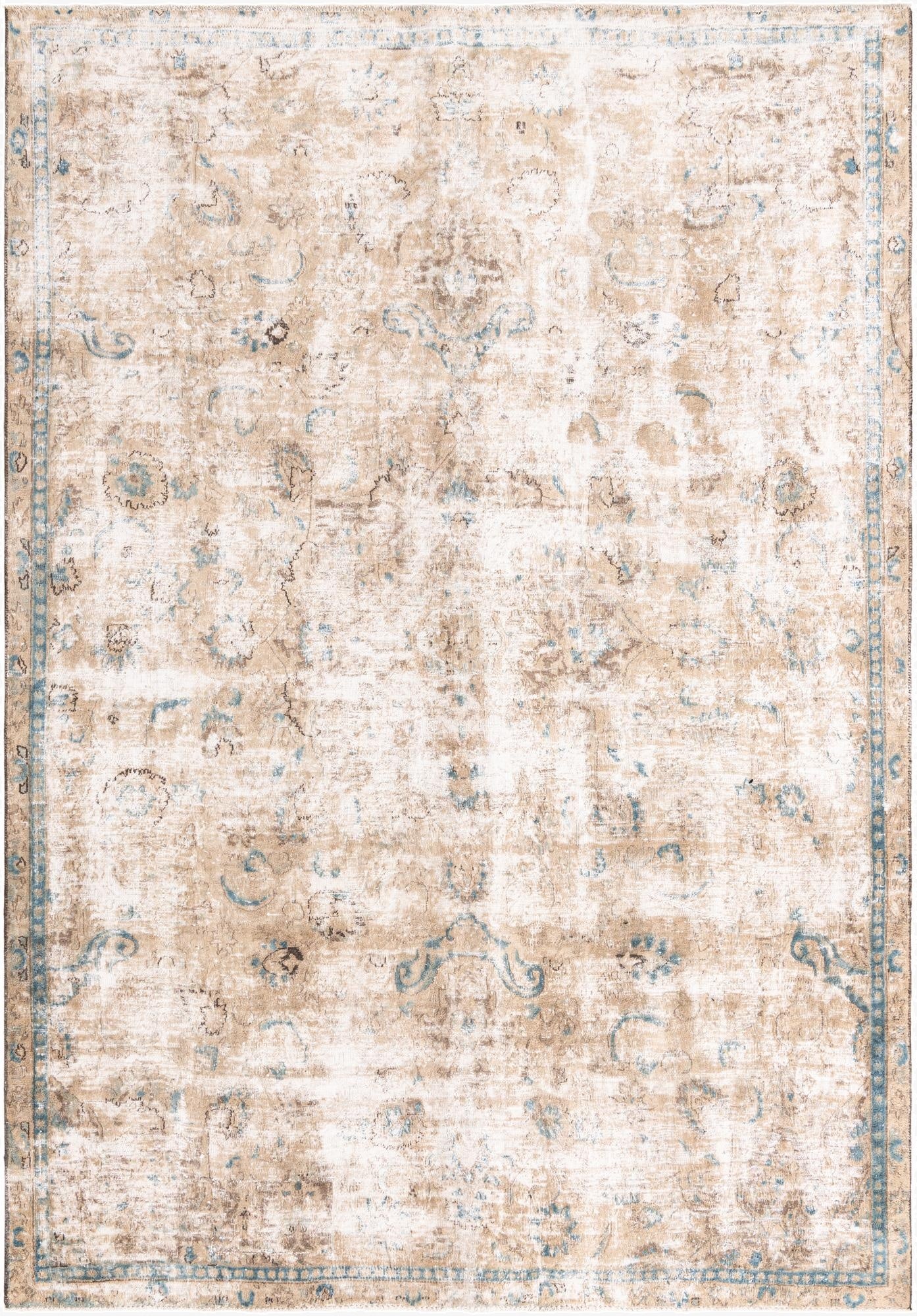 7' x 10' 2  Hand Knotted Ultra Vintage Persian Wool Rug