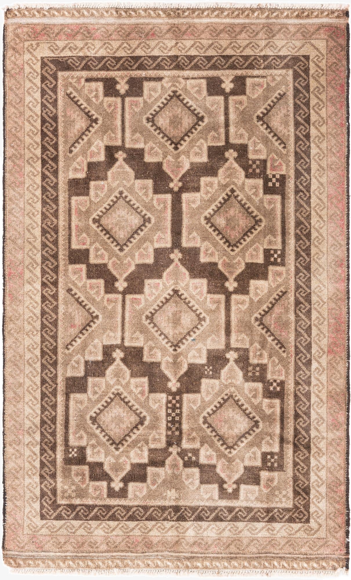 3' 9 x 6' 2  Hand Knotted Ultra Vintage Persian Wool Rug