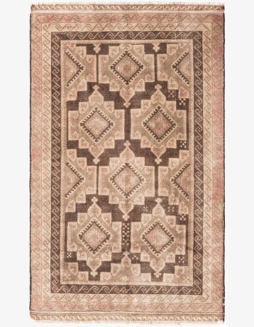 3' 9 x 6' 2 Hand Knotted Ultra Vintage Persian Wool Rug