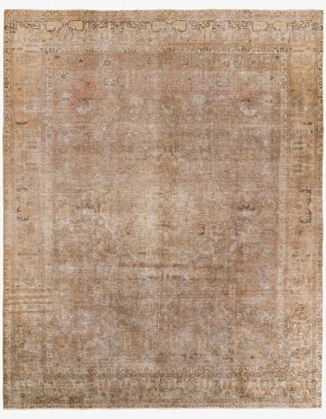 10' x 12' 7 Hand Knotted Ultra Vintage Persian Wool Rug