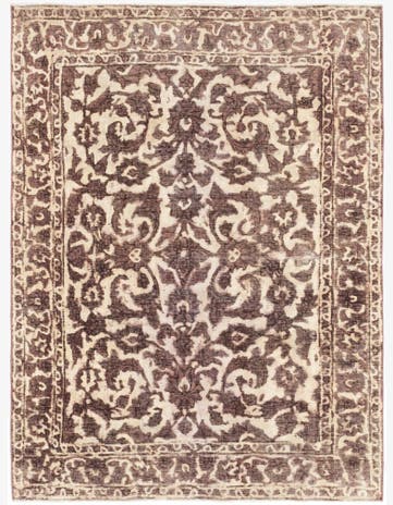 4' 6 x 6' 2 Hand Knotted Ultra Vintage Persian Wool Rug