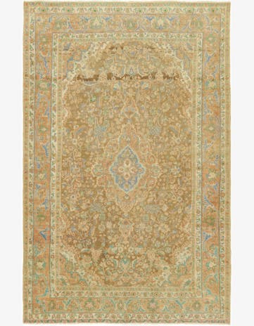 6' 2 x 10' 4 Hand Knotted Ultra Vintage Persian Wool Rug