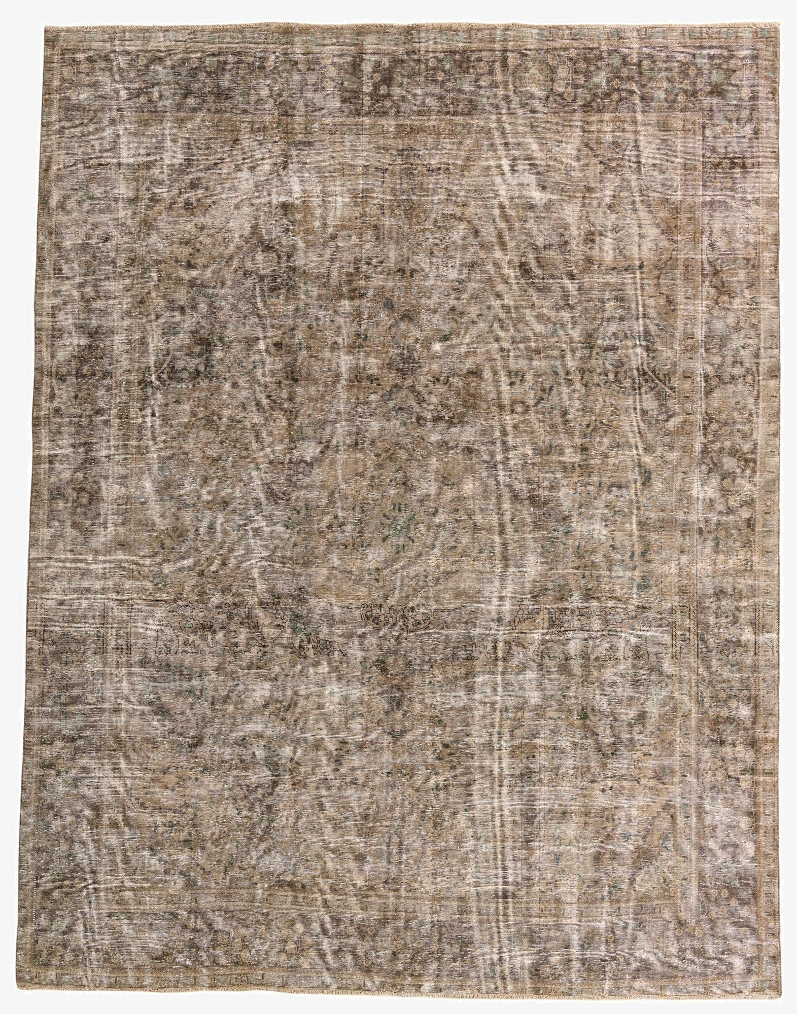 9' 8 x 12' 6  Hand Knotted Ultra Vintage Persian Wool Rug