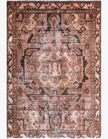 4' x 5' 10 Hand Knotted Ultra Vintage Persian Wool Rug