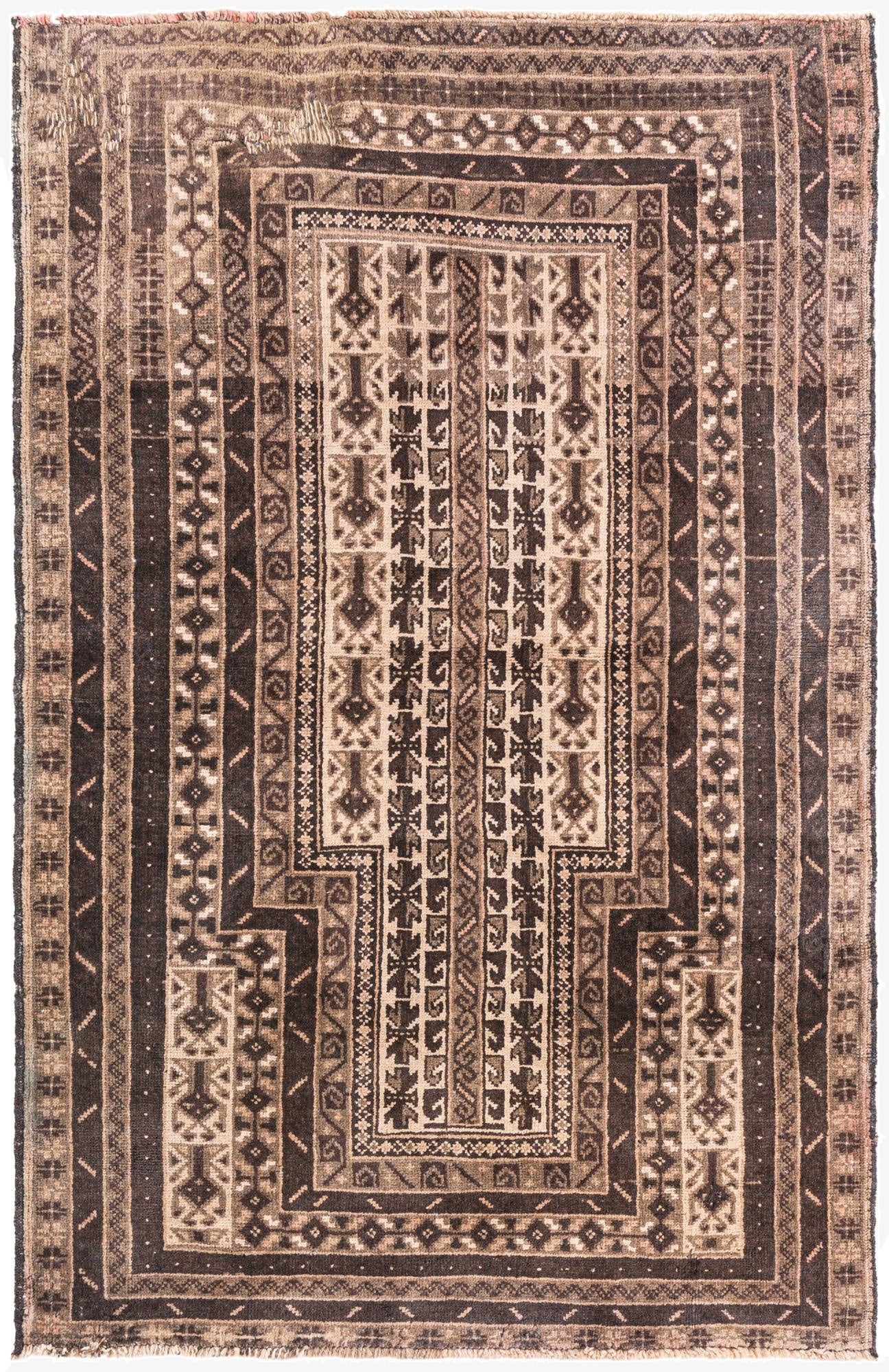 3' x 4' 8  Hand Knotted Ultra Vintage Persian Wool Rug