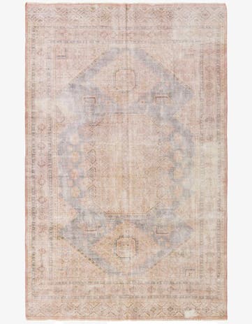 6' 4 x 9' 10 Hand Knotted Ultra Vintage Persian Wool Rug
