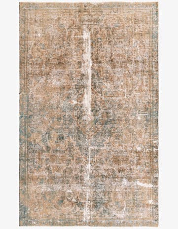 6' x 9' 8 Hand Knotted Ultra Vintage Persian Wool Rug