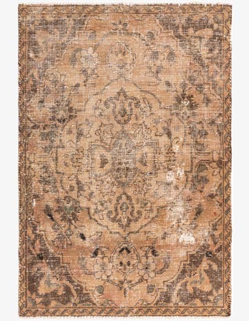 3' 10 x 5' 9 Hand Knotted Ultra Vintage Persian Wool Rug