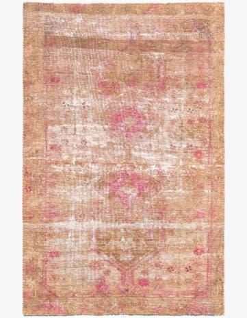 4' 4 x 6' 8 Hand Knotted Ultra Vintage Persian Wool Rug