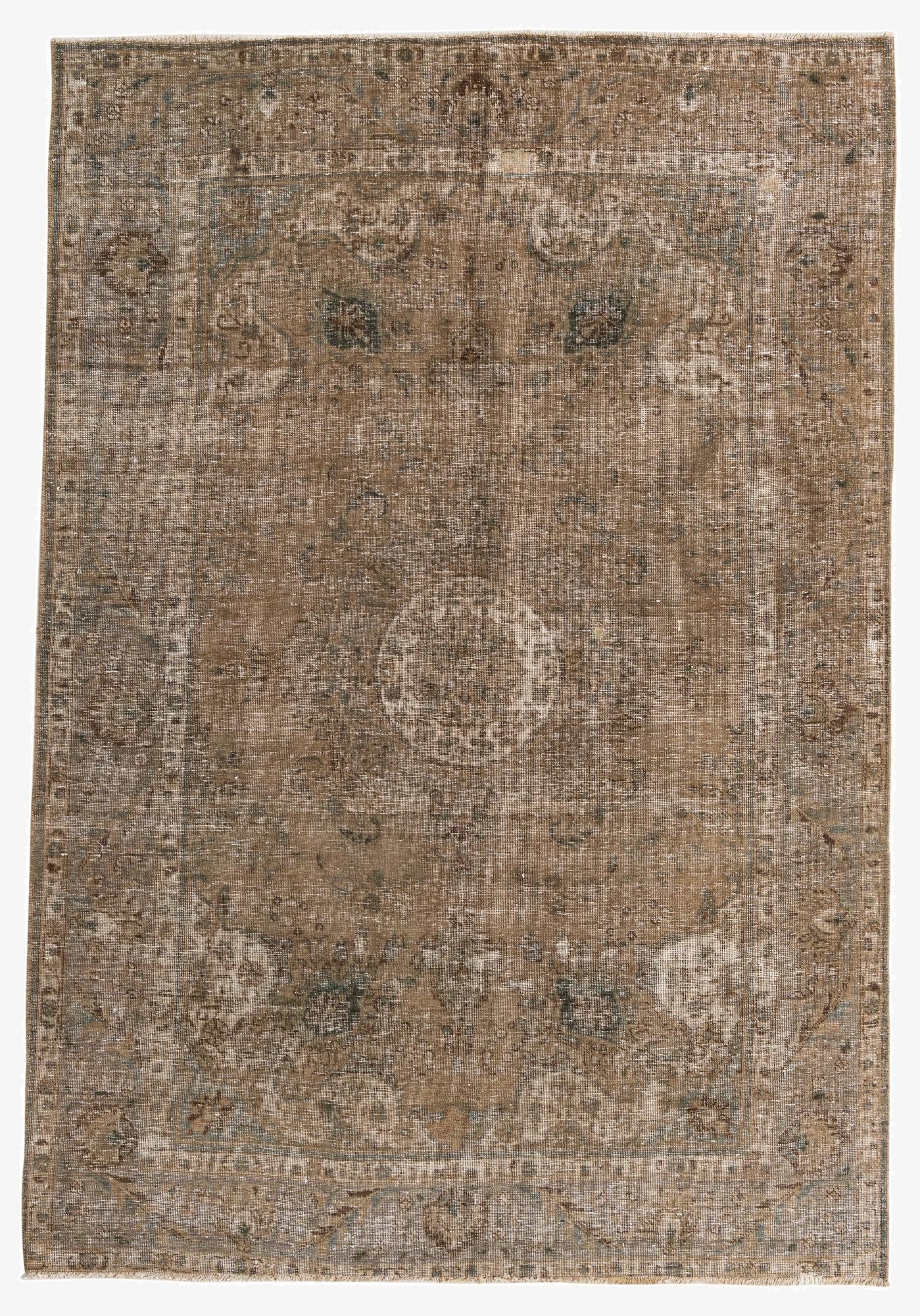 6' 2 x 9'  Hand Knotted Ultra Vintage Persian Wool Rug