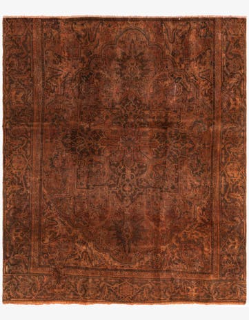 7' 9 x 9' Hand Knotted Ultra Vintage Persian Wool Rug