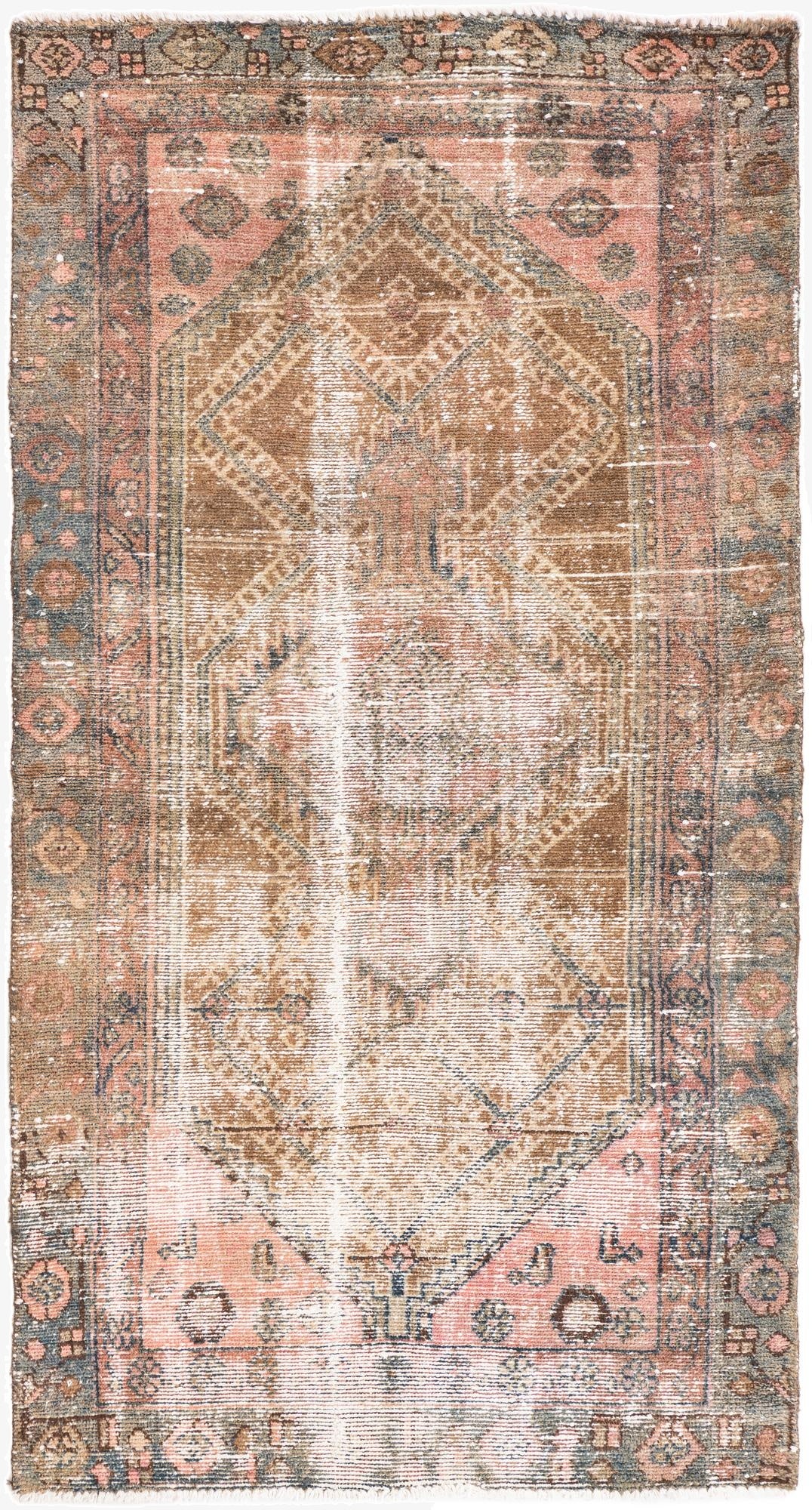 3' 4 x 6' 2  Hand Knotted Ultra Vintage Persian Wool Rug