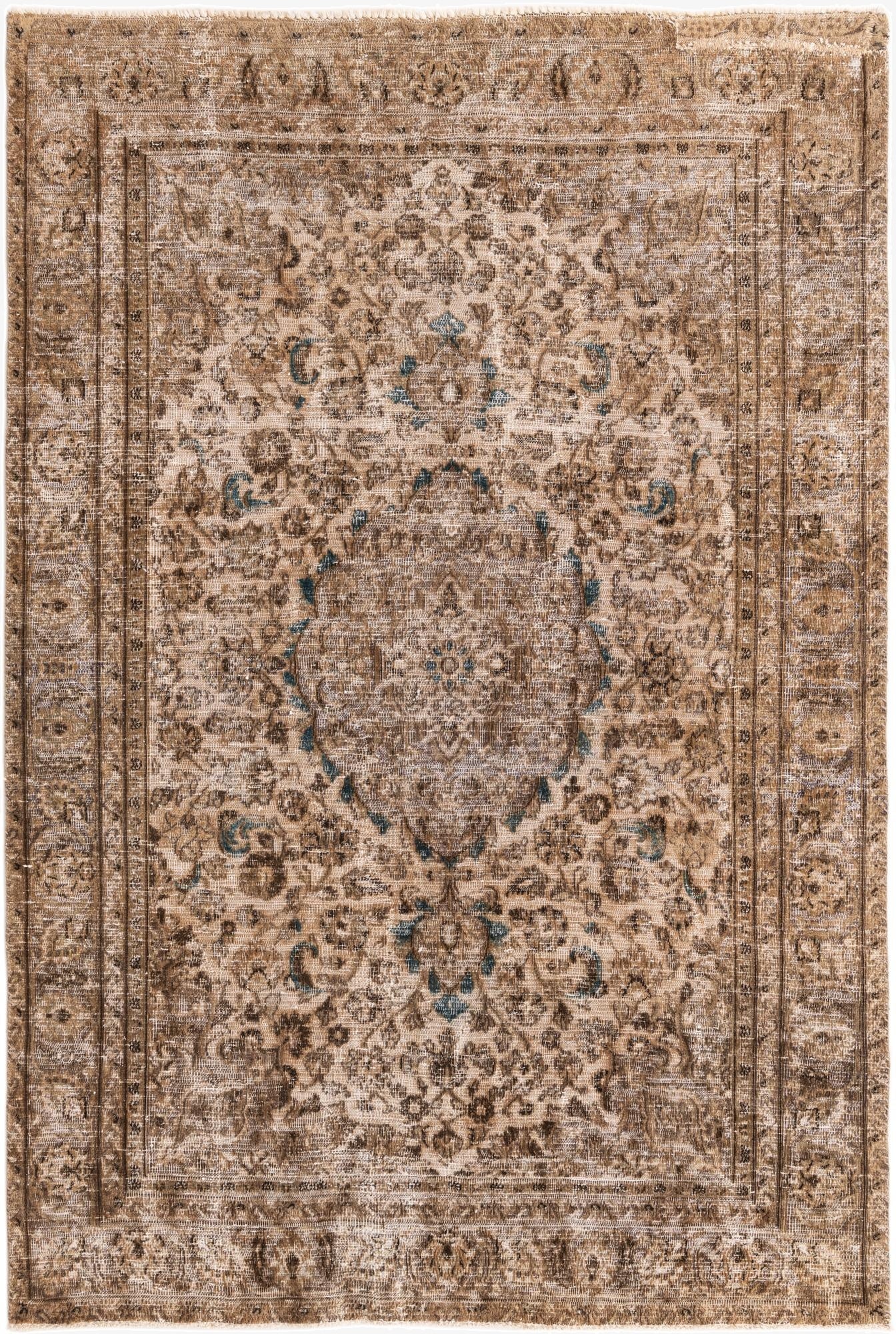 6' x 8' 10  Hand Knotted Ultra Vintage Persian Wool Rug