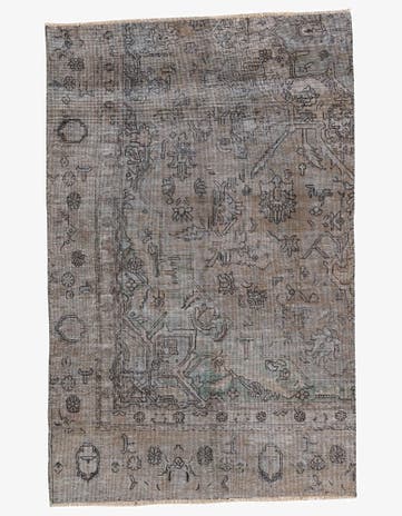 4' 2 x 6' 8 Hand Knotted Ultra Vintage Persian Wool Rug