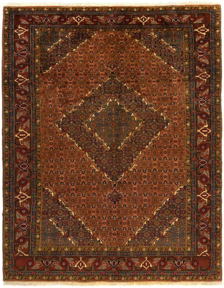 Detail image of 6' 6 x 9' 8 Hand Knotted Yazd Persian Wool Rug