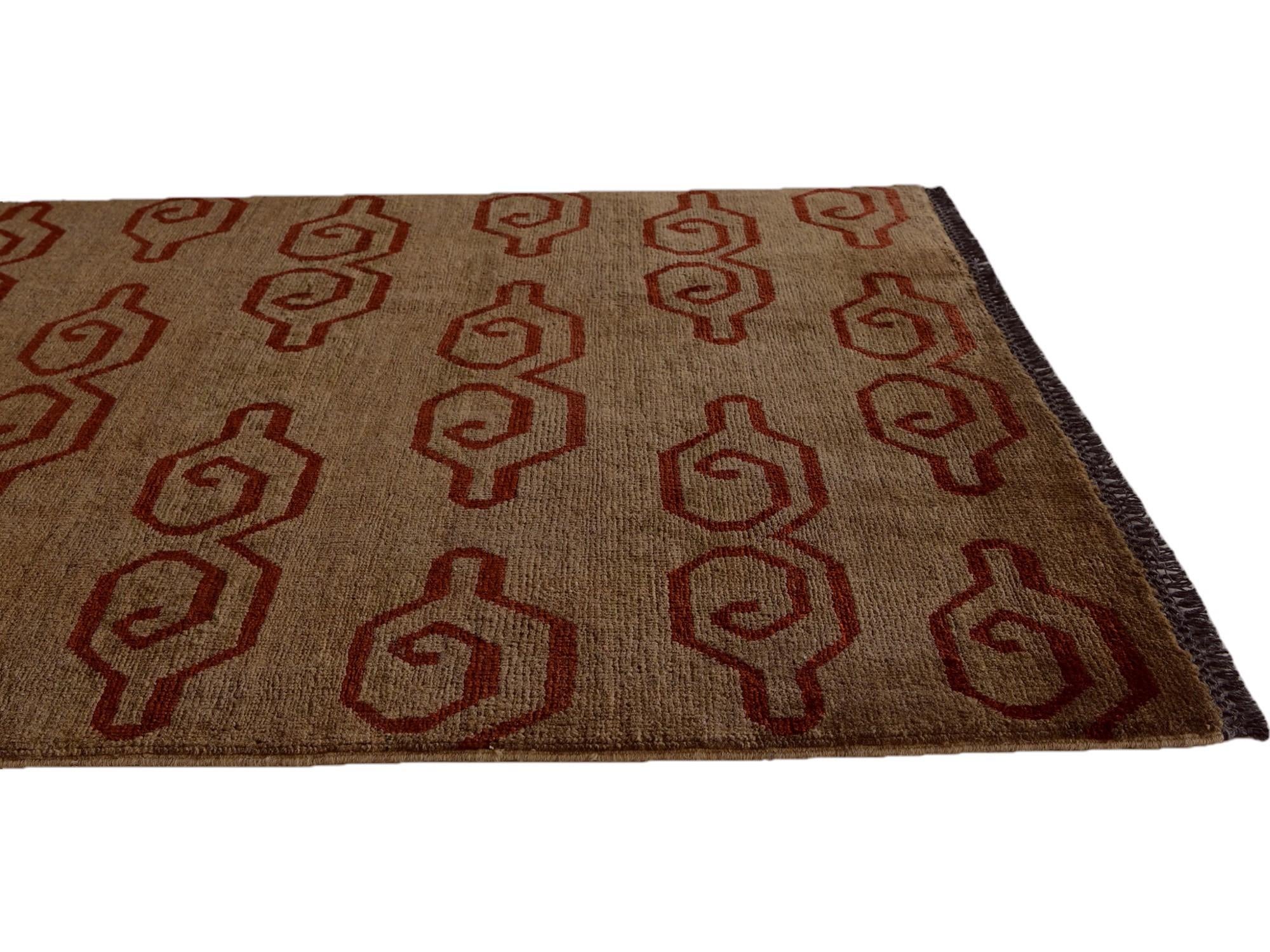 3' 4 x 5' Hand Knotted Ziegler Modern Rug