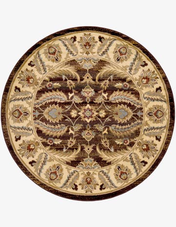 Brown Aditi Round Rug