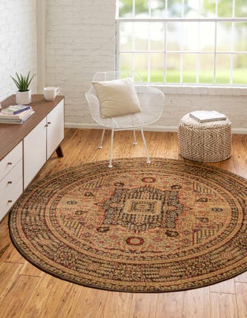 Brown Amina Round Rug