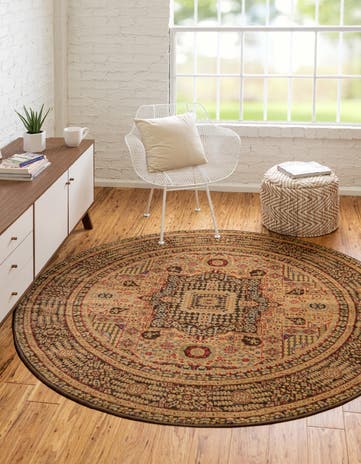 Brown Amina Round Rug