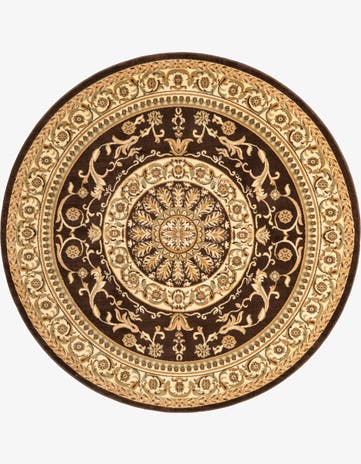 Brown Chateau Round Rug