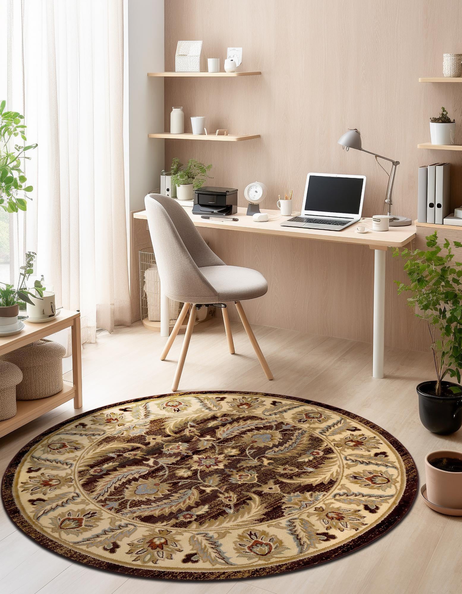 7' 10 x 7' 10 Classic Agra Round Rug