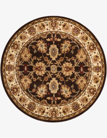 Brown Classic Agra Round Rug