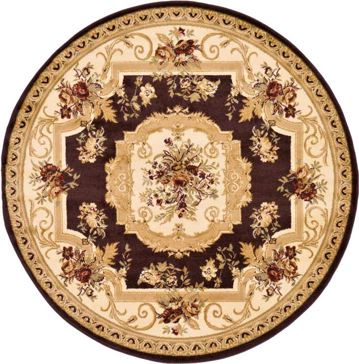 6' x 6' Classic Aubusson Round Rug