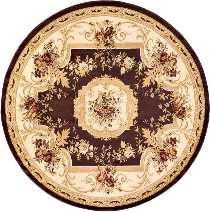 240cm x 240cm Klassischer Aubusson Rund Teppich